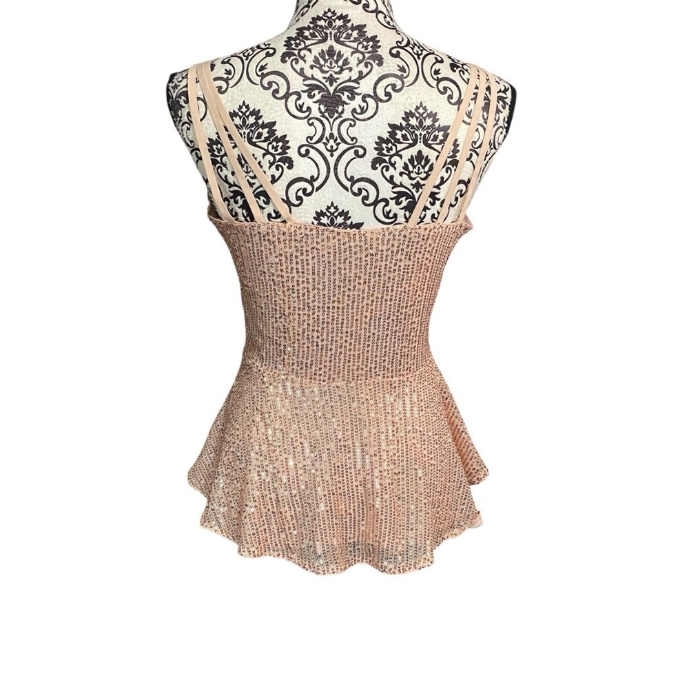 Grace Karin Sequin Peplum Camisole Blouse Top Sz-Medium - Picture 3 of 4